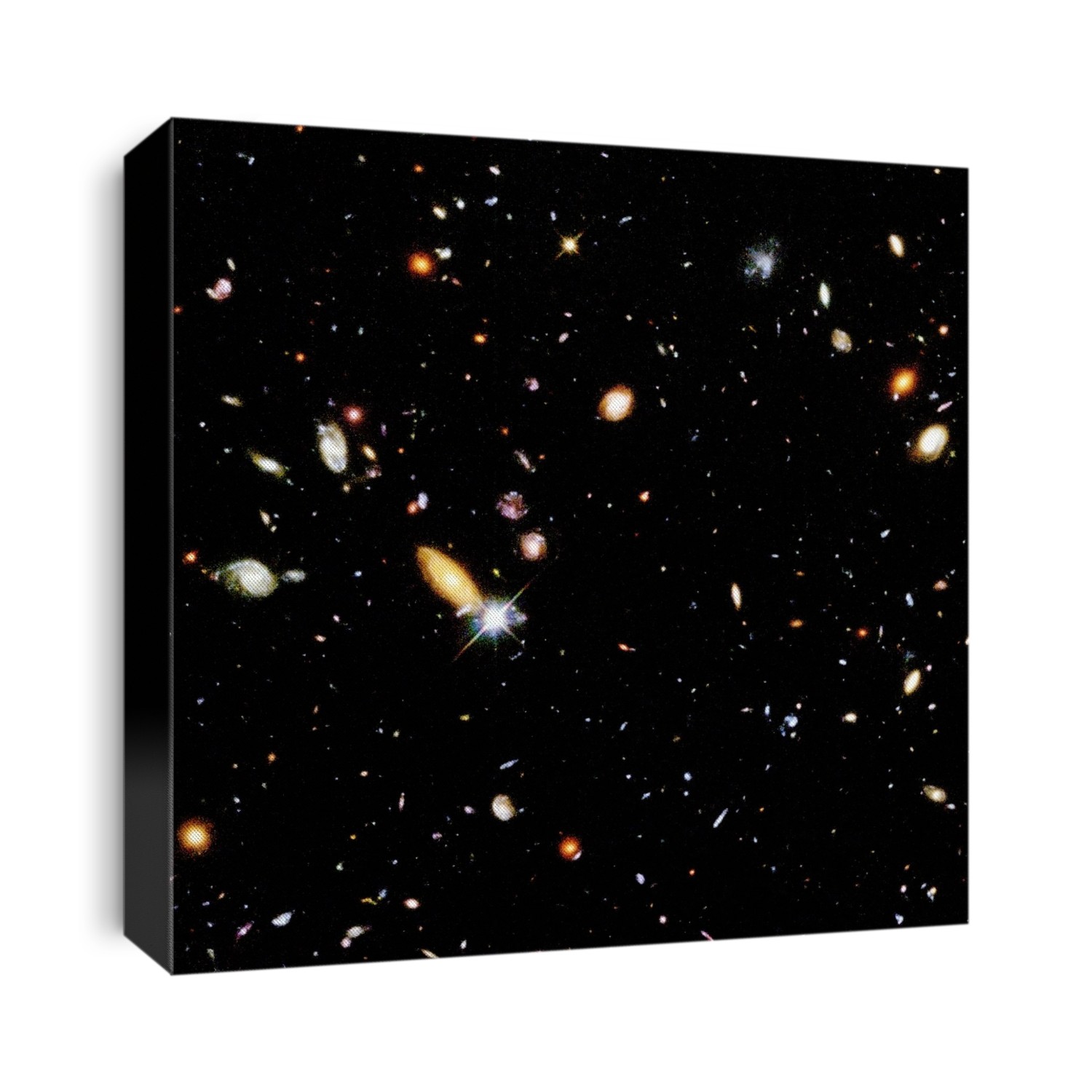 Part of the Hubble Deep Field, 1995. Hubble Space Telescope (HST) deep-view image of several hundred extremely distant galaxies. This image is the lower left segment of the original Hubble Deep Field (HDF) survey of 1995, at the time the deepest view yet into the universe. The most distant of these galaxies are around 12 billion light years away, meaning their light has travelled across about three-quarters of the known universe to reach Earth. These galaxies lie in the northern constellation Ursa Major. This image was produced with data from the Wide Field and Planetary Camera 2 (WFPC2) after a ten-day exposure in December 1995.